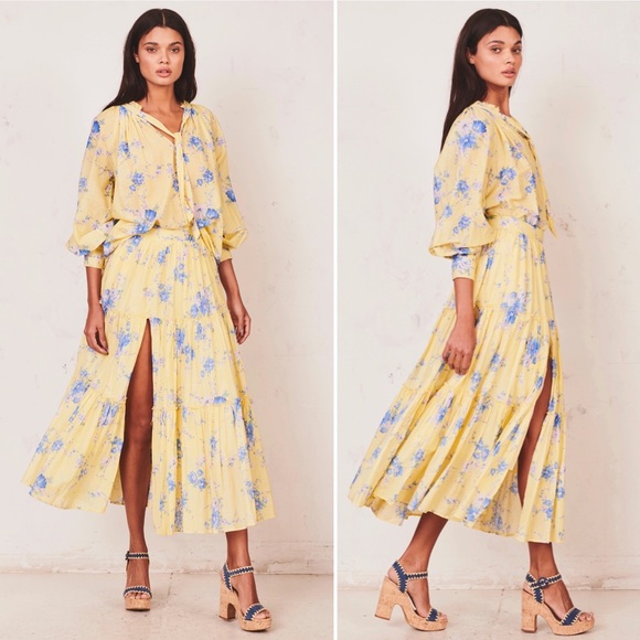 LoveShackFancy Floral Tiered Skirt - Picture 4 of 10